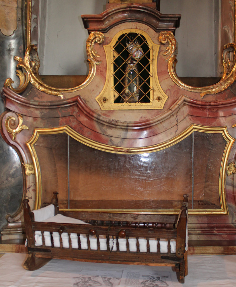 Fidelis' Wiege, in der Stadtpfarrkirche St. Johann in Sigmaringen